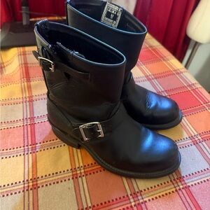 Frye Black Leather Ankle Boots
